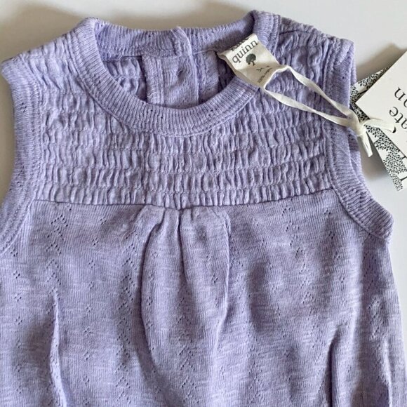 Kate Quinn Organics Pointelle Smocked Bodysuit 3-6 Months - Picture 3 of 4